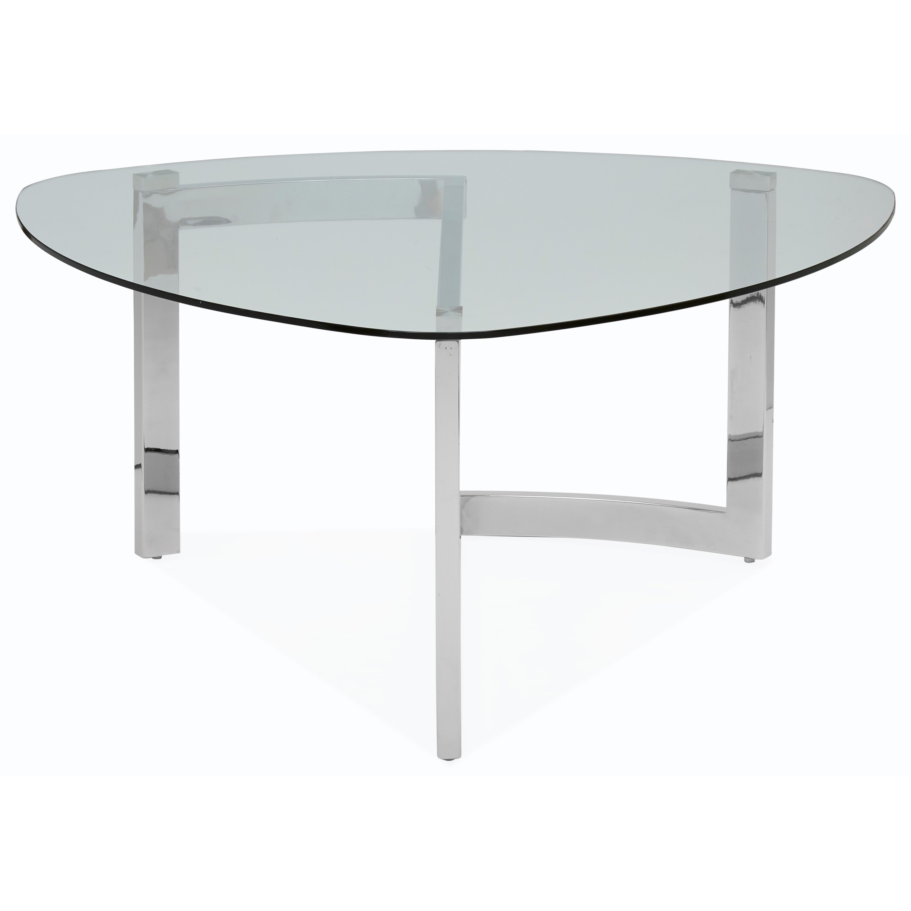 Magnussen Home Aries Contemporary Shaped Cocktail Table with Tempered Glass Top Howell